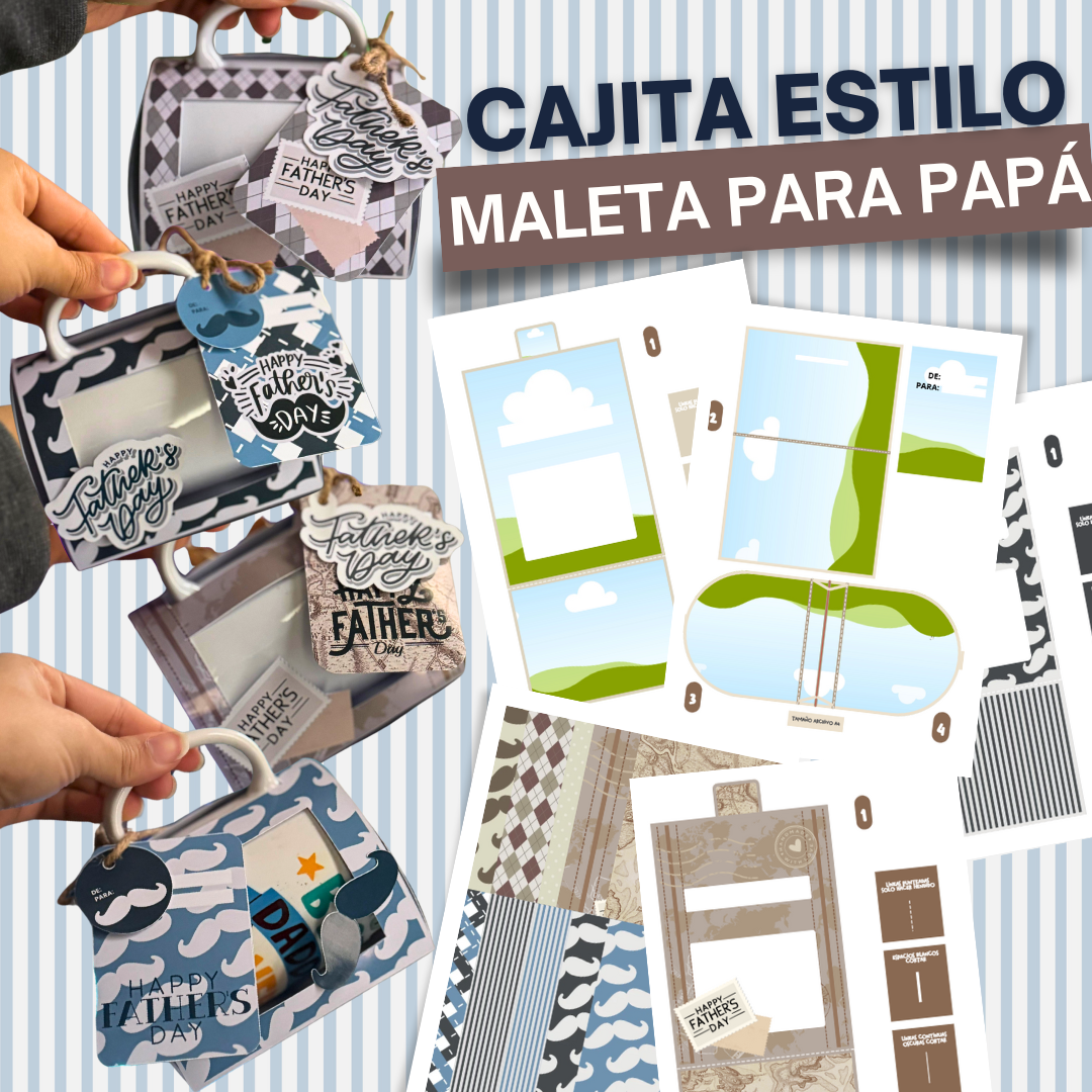 Caja para Tazón Estilo Maleta - Día del Padre