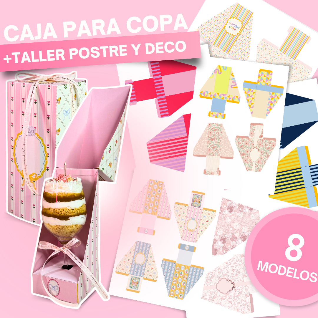 Caja para copa virales + Taller de Postre y Deco